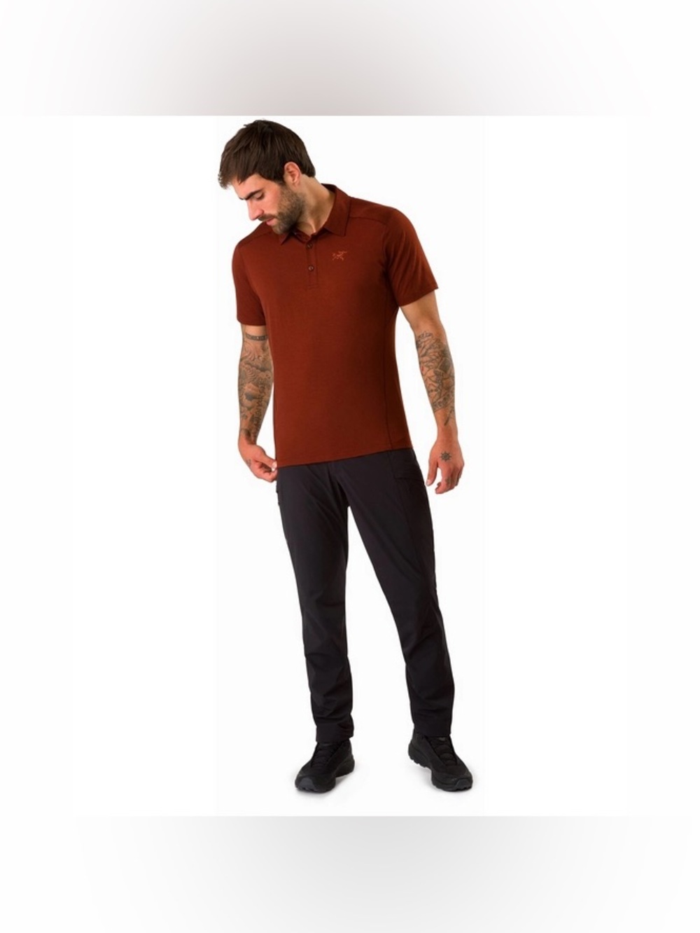 Arc’teryx Men’s Pelion Wool Blend Polo Burnt Orange Size XL